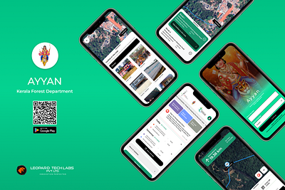 AYYAN APP android app app design ayyan ayyan app branding design green mobile app monitoring qr code sabarimala tracking ui vector walking walking app