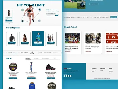 JustSport - Sport Wear Website portfolio ui ux web design website