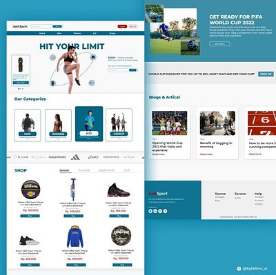 JustSport - Sport Wear Website portfolio ui ux web design website