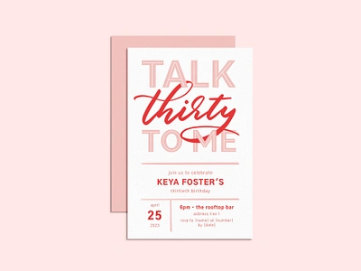 Milestone Birthday / Talk Thirty to Me 30thbirthday birthdayinvitation birthdayinvite graphicdesign