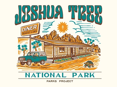 (2/3) DESIGN for PARKS PROJECT "Joshua Tree National Park" cmptrules graphic design illustration national park vintage vintage design