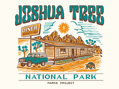 (2/3) DESIGN for PARKS PROJECT "Joshua Tree National Park" cmptrules graphic design illustration national park vintage vintage design