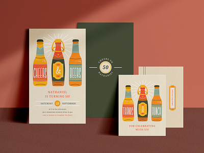 Milestone Birthday / Cheers & Beers beer birthdayinvitation birthdayinvite graphicdesign