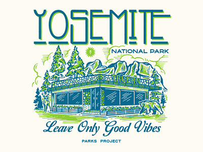 (3/3) DESIGN for PARKS PROJECT "Yosemite National Park" graphic design illustration parks project vintage vintage art vintage illustration vintage logo