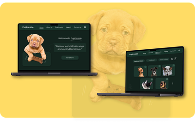 Dog Web UI Design app branding clean design graphic design illustration illustrator logo typography ui ux vector web web design website