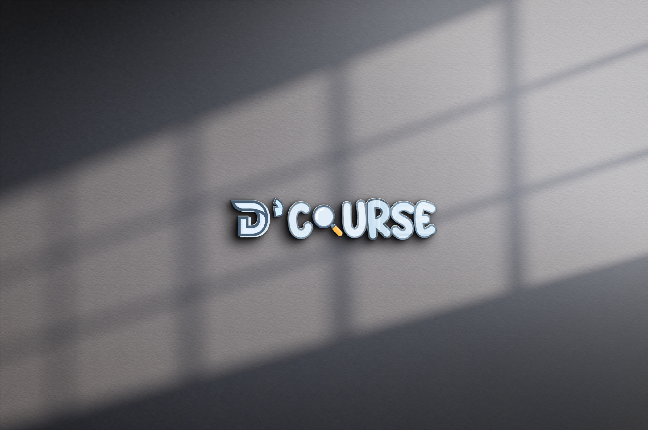 🔍D'COURSE - Empowering Learning through Courses Logo's 3d branding course graphic design illustration logo