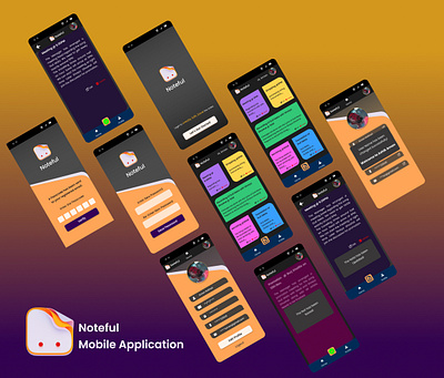 Noteful - A mobile note application. animation graphic design ui