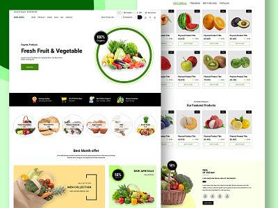 eCommerce Organic Store UI UX Design business cms design ecommerce graphic design online organic store ui ux vegetable website