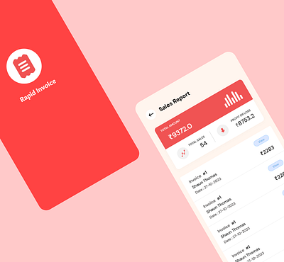 Rapid Invoice branding mobile app ui