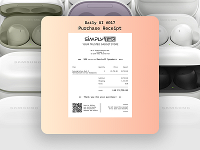 Purchase Receipt - Daily UI #017 daily ui design ux vector