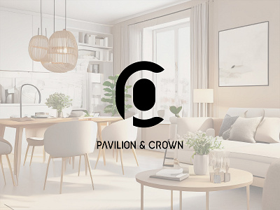 Logo Design for Pavilion & Crown 2d 2d art 2d logo architecture brand branding decor design digital digital art graphic design home house identity branding logo minimal modern