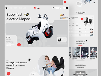 Skot - Moped Product Landing Page 3d animation best ui bike shop graphic design motion graphics ui