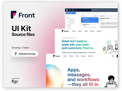 Front Web UI (Recreated) branding customer operations customer service design editable figma free freelance front kit operations software template ui ui ux ux web design webapp website zendesk