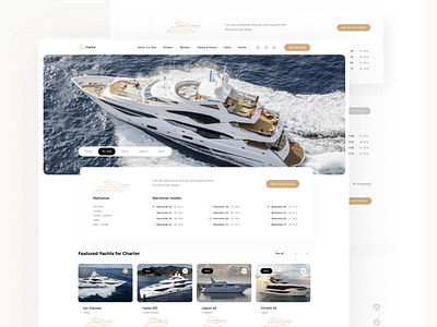 Application for selling and renting yachts boat branding catalog design flat graphic design illustration logo minimal rent ui ux yacht