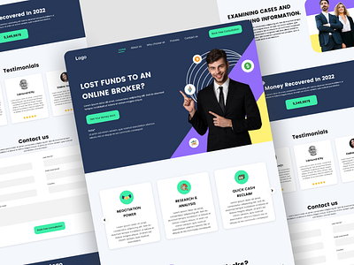 FUNDS RECOVER WEBSITE DESIGN✨ branding brokerage website funds lost website funds recover website funds recover website design graphic design inspirations landing page design landing page ui product designer ui ui design ux uxi uxui website design