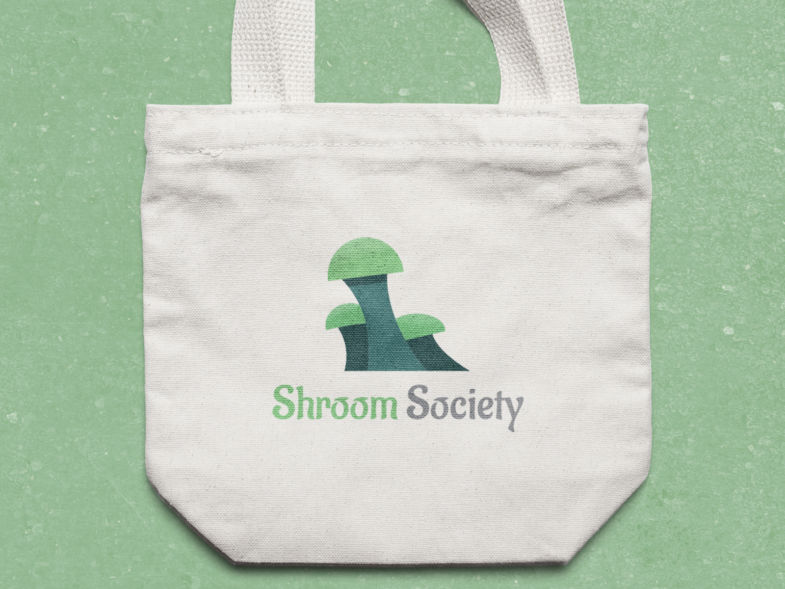 Shroom Society brand branding clean design flat graphic design green icon identity illustration logo logos mark mushrooms portfolio print pupolar shrooms symbol vector