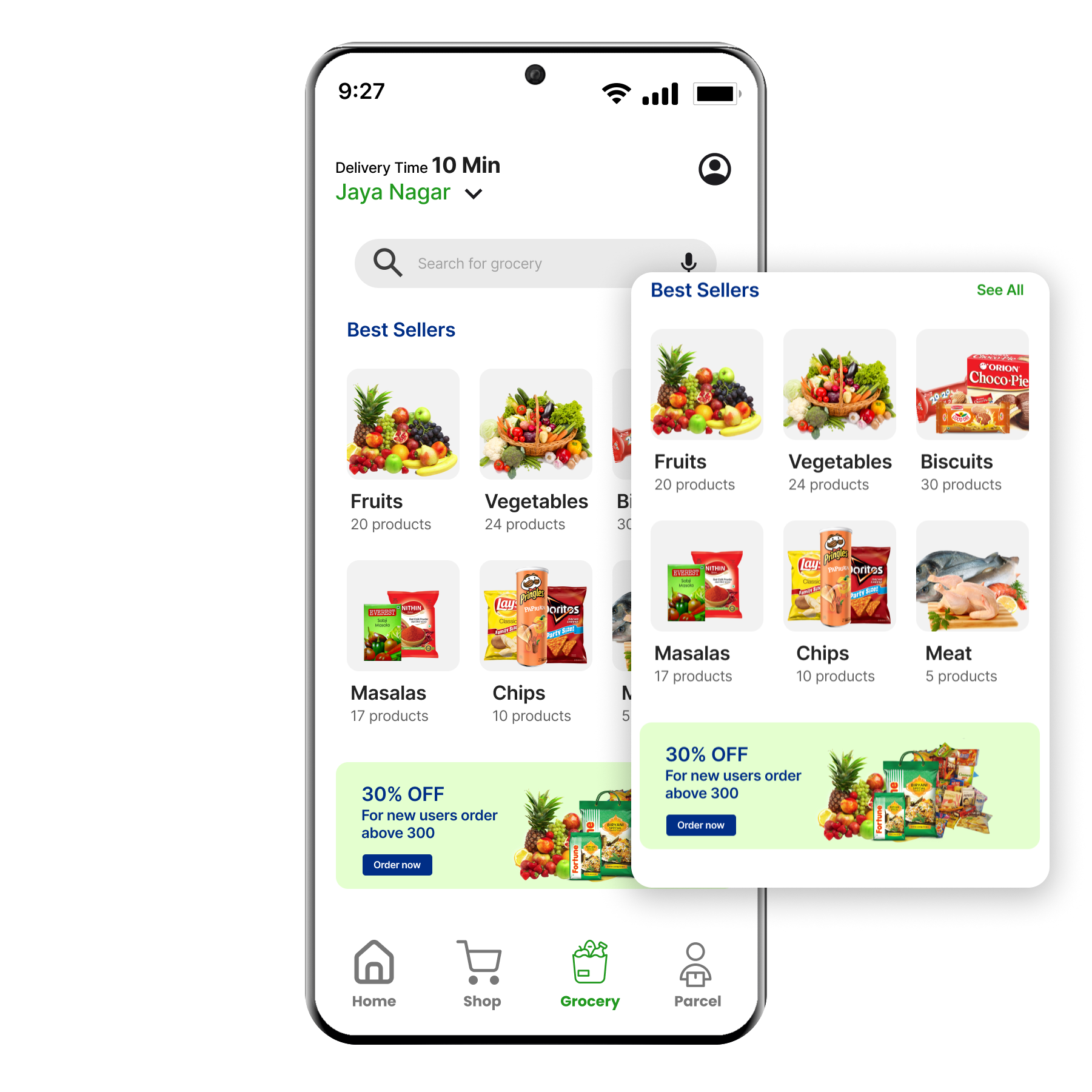 Food delivery app UI screen design adobe illustrator delivery app design e commerce app design figma food delivery graphic design grocery grocery app design ui ui design ux design