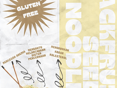 Poster Design for Food Brand branding canva delicious food gluten free jackfruits mie nice seed textures