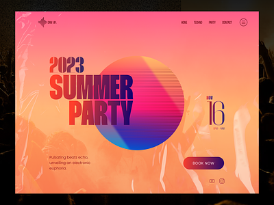 Summer Party 2023 beach colour colourful dailyui edm enjoy gradient party summer sun ui uidesign uiux ux