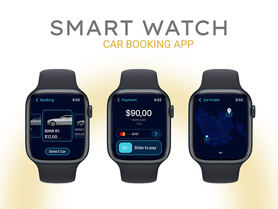 Smart watch - Car Booking App apple watch apple watch ui design figma mobile app design smart watch smart watch ui design ui ui design uiux design user interface design