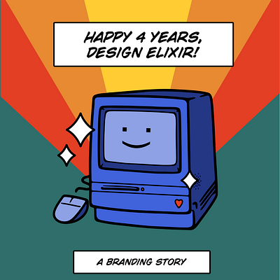 Happy 4 Years, Design Elixir! (A Branding Story) branding comic graphic design logo