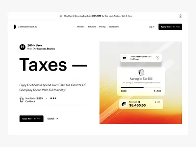 Credit Card - Payment Bill Landing Page agency card ui credit card landing page finance header hero landing page marketing page product design typography ui ui ux user experience ux web web development web ui website website design whale