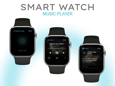 Smart watch - Music Player App apple watch apple watch ui design figma smart watch smart watch ui design ui ui design uiux design user interface design