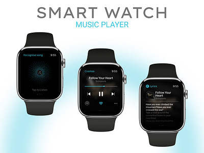 Smart watch - Music Player App apple watch apple watch ui design figma smart watch smart watch ui design ui ui design uiux design user interface design