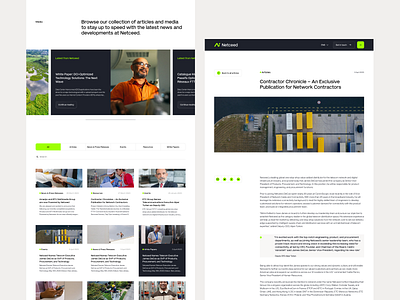 Netceed — Blog Design article banner blog cards carousel case study interface landing page layout page thumbnail ui ui design ux ux design web web design webflow website website design