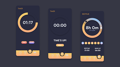 Simple Alarm Clock II app clock dark design flat design india simple ui ux