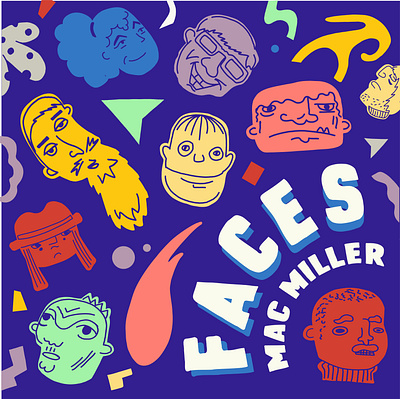 Mac Miller Faces Sticker illustration sticker