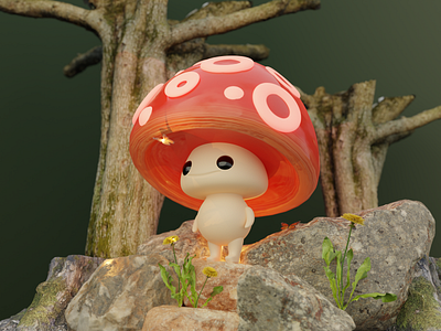 Mushroom 3d charachter