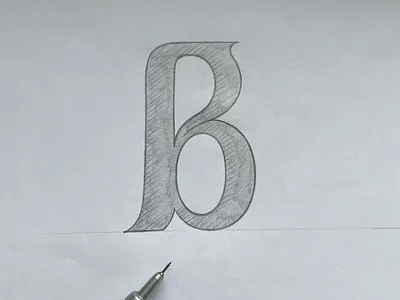 B lettering sketch