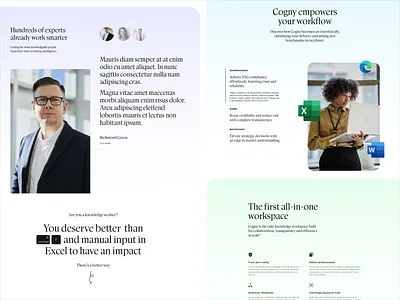 Cogny website design explorations b2b clean corporate gradient website