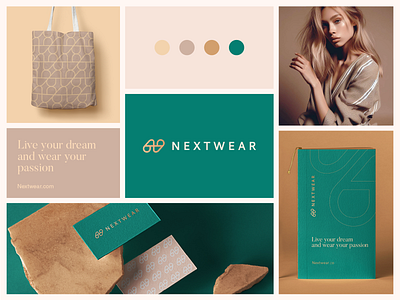 Nextwear Brand Visual Identity abstract botique branding clever clothing elegant fashion letter logo luxury mark minimal monogram n nature online premium shopping startup step