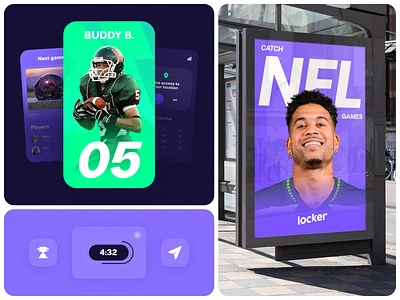 Locker Use Case branding design football game graphic design nfl player poster quiz sport use case visual identity