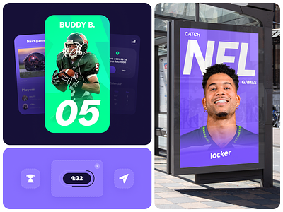 Locker Use Case branding design football game graphic design nfl player poster quiz sport use case visual identity