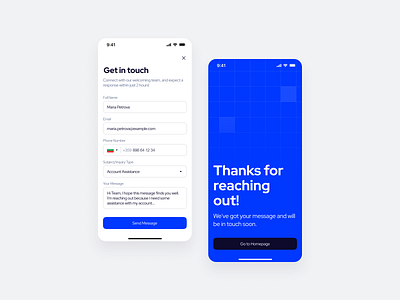 #28 DailyUI • Contact Page blue contact contactus dailyui figma form mobileapp reachout ui uichallange uidesign uiux