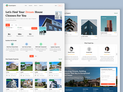 Real Estate Landing Page landing page landingpagedesign luxuryrealestate modernhomes realestateapp realestatedesign realestateui realestateux residentialdesign ui