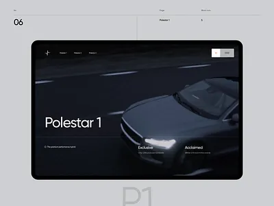 Polestar 1 3d animation car design motion product ui ux web website