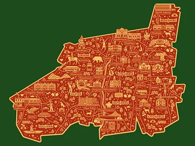 Mountains Magazine Map illustration map vector