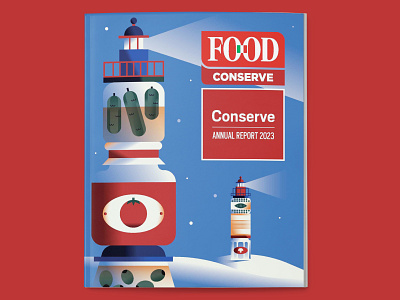 FOOD - Cover adobe illustrator annual report best conceptual cover cucumber design flat food illo illustration illustrator jar lighthouse pickle shot tomato vector
