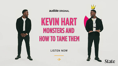 Audible (2021). 2d animation app audible cartoon celanimation comedy crown gif gifs graphic design kevin hart monster monsters motion motion graphics stand up wings