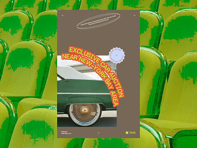 Vintage Car Auction Poster Design aesthetic auction banner car design graphic design logo poster retro social media banner tanim taya vintage