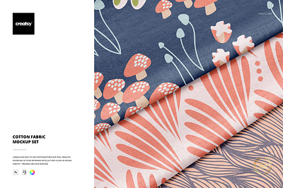 Cotton Fabric Mockup Set cotton fabric mockup set creatsy mock up mock ups mockup mockups template