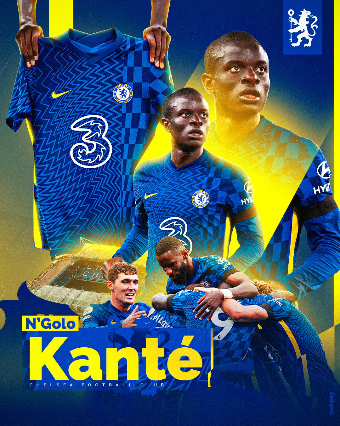 N'Golo Kanté -Chelsea FC blues cfc chelsea fc fan art football football design france illustration kanté ngolo kanté photomanipulation premier league soccer soccer art sport design tribute