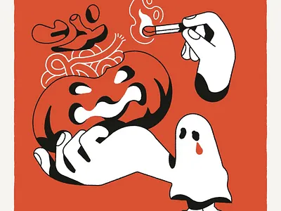 Fantom wishes animation halloween illustration motion graphics phantom pumpkin