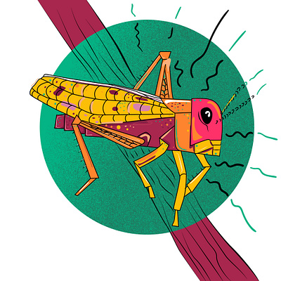 My Childhood Grasshopper digital art illustration vector artwork