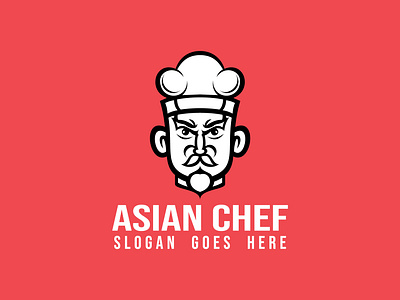 Asian Chef abstract logo brand identity brand logo cartoon chef logo company logo corporate logo creative logo design flat logo graphic design illustration minimalist modern logo monogram objective restaurant template unique logo vector