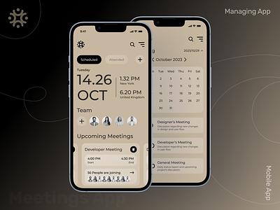 Calendar Application: Meeting Management Application app calendar calender app creative daily ui day activity figma management management meetings meeting minimal modern nov 2023 ui uiux agency in india ux